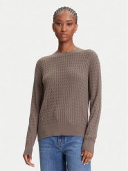Tommy Hilfiger Sweter Fine WW0WW44993 Brązowy Regular Fit. Brązowe swetry TOMMY HILFIGER, xs, bez wzorów, z bawełny, bez ramiączek. Za 559.99 zł.