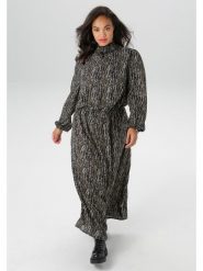 Aniston Sukienka w kolorze czarno-brązowym rozmiar: 48. Czarne sukienki Aniston, bez wzorów, z wiskozy, bez kołnierzyka, bez ramiączek, maxi. Za 126.95 zł.