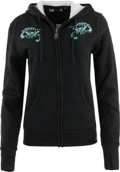 Damska bluza C1rca Tattoo czarna. Czarne bluzy 47 Brand, s, z aplikacjami, z bawełny, z kapturem. Za 204.99 zł.