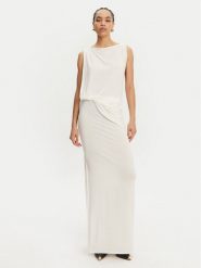 JACQUEMUS Sukienka wieczorowa La Robe Peplo Longue 25E251DR2302381 100 Biały Regular Fit. Białe sukienki JACQUEMUS, l, bez wzorów, z wiskozy, wizytowe, bez kołnierzyka, bez ramiączek. Za 3,079.00 zł.
