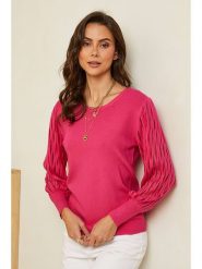 Soft Cashmere Sweter w kolorze różowym rozmiar: 38/40. Różowe swetry Soft Cashmere, bez wzorów, z kaszmiru, bez ramiączek. Za 110.04 zł.