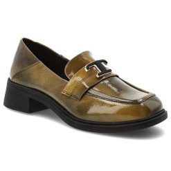 Półbuty damskie Armodo, ze skóry i z ozdobą wsuwane na płaskim obcasie z kwadratowym noskiem, zielone, 2093-2371. Zielone półbuty wsuwane Armodo, z aplikacjami, ze skóry, eleganckie, bez obcasa, na obcasie, bez zapięcia. Za 314.99 zł.