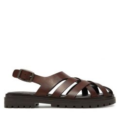 Sandały G-Star Raw. Brązowe sandały G-Star Raw, bez wzorów, retro, bez obcasa, na płaskiej podeszwie, bez zapięcia. Za 259.99 zł.