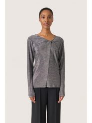 SAINT TROPEZ Koszulka "Skylara" w kolorze srebrnym rozmiar: L. Szare bluzki Saint Tropez, l, bez wzorów, bez kołnierzyka, bez ramiączek. Za 110.55 zł.