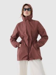 4F Parka przejściowa z membraną 8000 damska - brązowa XXL. Brązowe parki 4f, m, z dzianiny, klasyczne, bez kaptura. W wyprzedaży za 199.99 zł.