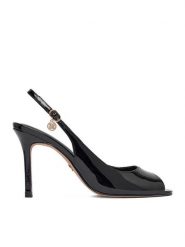 Nine West Sandały EO-TS6376-01 Czarny. Czarne sandały Nine West, bez wzorów, ze skóry, bez obcasa, na szpilce, bez zapięcia. Za 279.99 zł.