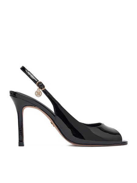 Nine West Sandały EO-TS6376-01 Czarny. Czarne sandały Nine West, bez wzorów, ze skóry, bez obcasa, na szpilce, bez zapięcia. Za 279.99 zł.