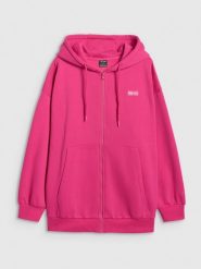 4F Bluza dresowa rozpinana z kapturem damska - różowa M. Czerwone bluzy 4f, m, bez wzorów, z dresówki, z kapturem. Za 189.99 zł.