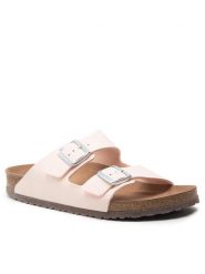 Birkenstock Klapki Arizona Bs 1019635 Różowy. Czerwone klapki Birkenstock, bez wzorów, ze skóry, bez obcasa. Za 349.99 zł.