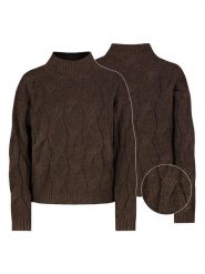 Eight2Nine Sweter w kolorze ciemnobrązowym rozmiar: S. Brązowe swetry Eight2Nine, s, bez wzorów, ze splotem, bez ramiączek. Za 149.95 zł.