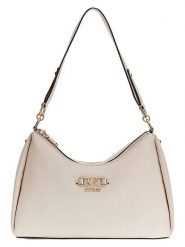 Guess Torebka w kolorze kremowym - 30 x 19 x 9 cm rozmiar: onesize. Brązowe torby na ramię Guess, z aplikacjami, z materiału, na ramię, bez dodatków. Za 464.46 zł.