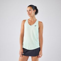 Koszulka na ramiączkach tenisowa damska Artengo Tank Dry & Light. Niebieskie bluzki ARTENGO, xs, bez wzorów, z dzianiny, sportowe, bez kołnierzyka, bez ramiączek. Za 64.99 zł.