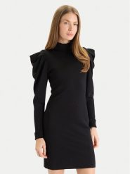 TWINSET Sukienka dzianinowa 252AT3010 Czarny Slim Fit. Czarne sukienki Twinset, xxl, bez wzorów, z dzianiny, bez kołnierzyka, bez ramiączek. Za 1,029.00 zł.