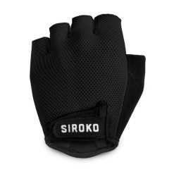 Rękawiczki rowerowe unisex SIROKO Aero. Czarne rękawiczki SIROKO, bez wzorów, z nylonu, sportowe. W wyprzedaży za 84.00 zł.