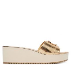 Klapki Aldo. Żółte klapki Aldo, bez wzorów, bez obcasa. Za 249.99 zł.