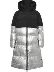 TicketWOMAN Płaszcz pikowany "Celine" w kolorze srebrno-czarnym rozmiar: 42. Czarne płaszcze TicketWOMAN, bez wzorów, bez kaptura. Za 265.40 zł.