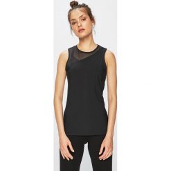 Reebok - Top. Czarne koszulki sportowe Reebok, bez wzorów, z dzianiny, bez ramiączek. W wyprzedaży za 119.90 zł.