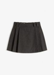 Spódnica ze wszytymi szortami. Szare spódnice bonprix, bez wzorów. Za 149.99 zł.