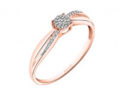 Pierścionek z różowego złota z diamentami - 0,05 ct - próba 375. Czerwone pierścionki Apart, z diamentem, złote. Za 1,290.00 zł.