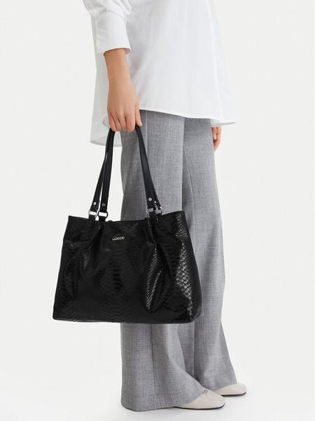 Lasocki Torebka CEO-LSK-X-004-09 Czarny. Czarne shopper Lasocki, bez wzorów, z materiału, bez dodatków. Za 199.99 zł.