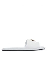 LOVE MOSCHINO Klapki JA28252G0OIA0100 Biały. Białe klapki Love Moschino, bez wzorów, z materiału, bez obcasa. Za 859.99 zł.