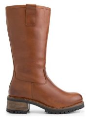 Mysa Skórzane kozaki "Heather" w kolorze jasnobrązowym rozmiar: 40. Brązowe kozaki Mysa, na zimę, z materiału, bez obcasa, bez zapięcia. Za 341.45 zł.