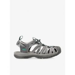 Sandały trekkingowe damskie Keen Whisper. Szare sandały Keen, bez wzorów, sportowe, bez obcasa, bez zapięcia. Za 277.99 zł.