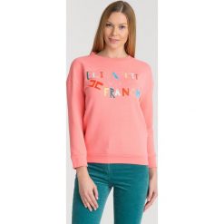 BLUZA ELISABETTA FRANCHI. Czerwone bluzy Elisabetta Franchi, z aplikacjami, z bawełny, bez kaptura. Za 449.40 zł.