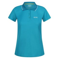 Damska koszulka polo Regatta Maverick V Active. Niebieskie bluzki Regatta, bez wzorów, sportowe, bez kołnierzyka, bez ramiączek. Za 113.50 zł.
