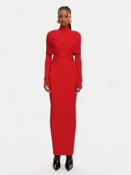 Balmain Sukienka wieczorowa DF0RR835KH70 Czerwony Slim Fit. Czerwone sukienki Balmain, bez wzorów, z wiskozy, wizytowe, bez kołnierzyka, bez ramiączek. Za 10,399.00 zł.