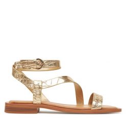 Sandały Aldo. Żółte sandały Aldo, bez wzorów, bez obcasa, na płaskiej podeszwie, bez zapięcia. Za 329.99 zł.