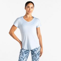 Vigilant damska sportowa koszulka. Niebieskie koszulki sportowe Dare 2b, bez wzorów, bez ramiączek, na fitness i siłownię. W wyprzedaży za 59.99 zł.