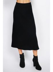 ASSUILI Kaszmirowa spódnica w kolorze czarnym rozmiar: 36. Czarne spódnice Assuili, bez wzorów, z kaszmiru, klasyczne, midi. Za 130.99 zł.