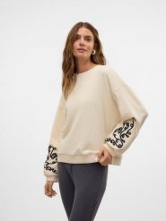 Vero Moda Bluza w kolorze beżowym rozmiar: XL. Brązowe bluzy Vero Moda, xl, bez wzorów, bez kaptura. Za 77.91 zł.