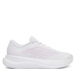 Buty do biegania adidas. Białe obuwie sportowe Adidas, bez zapięcia, do biegania. Za 259.99 zł.