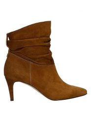 Wojas Skórzane botki w kolorze jasnobrązowym rozmiar: 40. Brązowe botki Wojas, bez wzorów, bez obcasa, na szpilce, bez zapięcia. Za 354.94 zł.