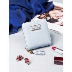 Mały portfel damski Milano Design niebieski - niebieski. Niebieskie portfele MILANO DESIGN, bez wzorów, ze skóry. Za 19.99 zł.