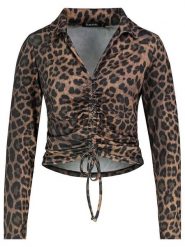 Sublevel Bluzka w kolorze jasnobrązowo-czarnym rozmiar: S. Brązowe bluzki Sublevel, s, bez wzorów, bez kołnierzyka, bez ramiączek. Za 56.66 zł.