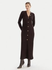 TWINSET Sukienka dzianinowa 252TT3400 Brązowy Slim Fit. Brązowe sukienki Twinset, m, bez wzorów, z dzianiny, bez kołnierzyka, bez ramiączek. Za 1,289.00 zł.