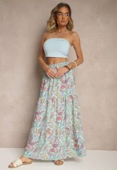 Zielona Spódnica Rozkloszowana High Waist z Motywem Paisley Nevolissa. Zielone spódnice Renee, na co dzień, l, z aplikacjami, maxi, koszulowe. Za 49.99 zł.