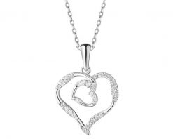 Naszyjnik srebrny z cyrkoniami - serca. Szare naszyjniki Apart, z cyrkonią, srebrne. Za 184.00 zł.