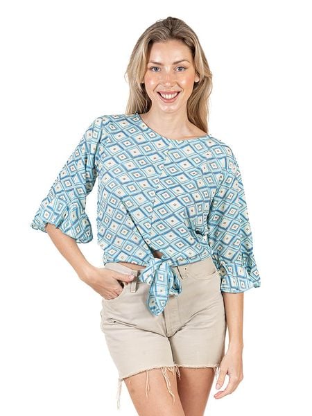 Isla Bonita by SIGRIS Bluzka w kolorze błękitnym rozmiar: S. Niebieskie bluzki Isla Bonita by SIGRIS, s, bez wzorów, bez kołnierzyka, bez ramiączek. Za 74.63 zł.