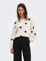 ONLY Sweter w kolorze kremowym rozmiar: L. Brązowe swetry Only, l, bez wzorów, bez ramiączek. Za 100.45 zł.