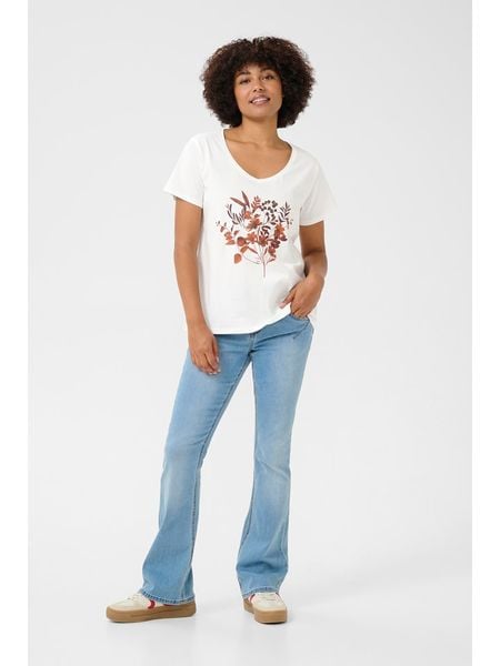 Kaffe Koszulka w kolorze białym rozmiar: XXL. Białe bluzki Kaffe, xxl, bez wzorów, z bawełny, bez kołnierzyka, bez ramiączek. Za 43.68 zł.