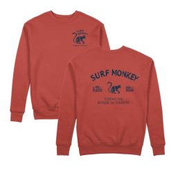 Bluza Save the Ocean – okrągły dekolt / dla dorosłych (papryka). Czerwone bluzy SURF MONKEY, l, bez wzorów, z bawełny, bez kaptura. Za 309.95 zł.