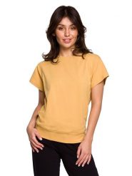 Be Wear Koszulka w kolorze żółtym rozmiar: XL. Żółte bluzki Be Wear, xl, bez wzorów, bez kołnierzyka, bez ramiączek. Za 84.01 zł.