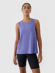 4F Top sportowy w kolorze fioletowym rozmiar: L. Różowe koszulki sportowe 4f, bez wzorów, z materiału, bez ramiączek, outdoorowe. Za 69.75 zł.