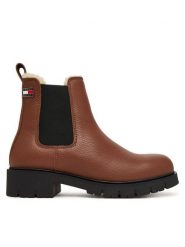 Tommy Jeans Sztyblety Tjw Cleated Chelsea Boots Wl EN0EN03102 Brązowy. Brązowe botki Tommy Jeans, bez wzorów, z jeansu, bez obcasa, na płaskiej podeszwie, bez zapięcia. Za 699.99 zł.