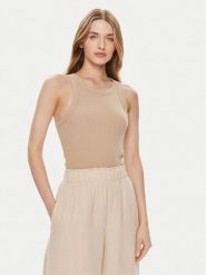 Gap Top 878220-04 Beżowy Regular Fit. Brązowe topy GAP, xs, bez wzorów, z bawełny, bez kołnierzyka, bez ramiączek. Za 69.99 zł.