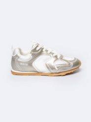 Sneakersy damskie srebrne RR274823 904. Szare obuwie sportowe Big Star, z gumy, bez zapięcia. W wyprzedaży za 119.99 zł.